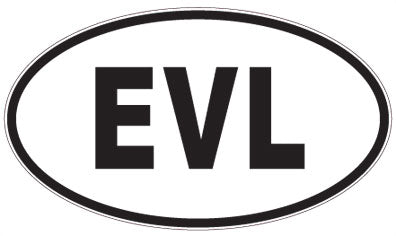 EVL - 3 Letter Initials Oval Magnet