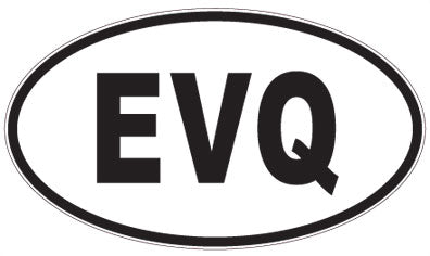 EVQ - 3 Letter Initials Oval Magnet