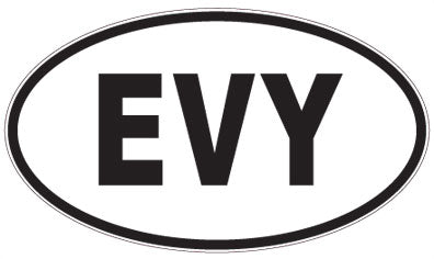 EVY - 3 Letter Initials Oval Magnet
