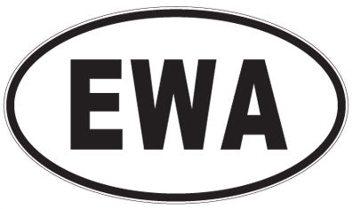 EWA - 3 Letter Initials Oval Magnet