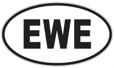 EWE - 3 Letter Initials Oval Magnet