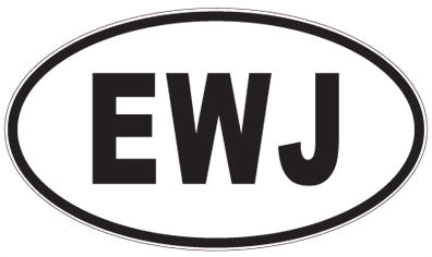 EWJ - 3 Letter Initials Oval Magnet