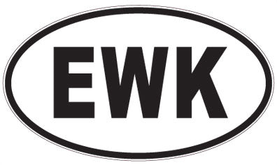 EWK - 3 Letter Initials Oval Magnet