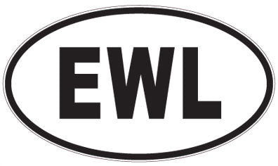 EWL - 3 Letter Initials Oval Magnet