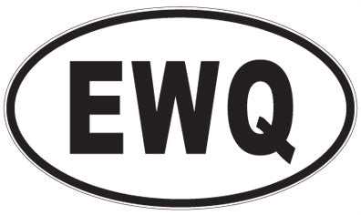 EWQ - 3 Letter Initials Oval Magnet