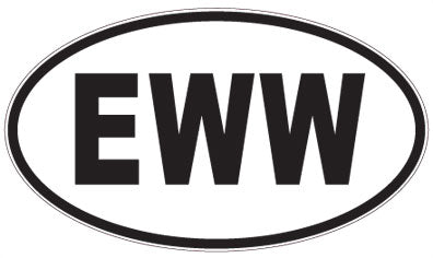EWW - 3 Letter Initials Oval Magnet