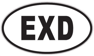 EXD - 3 Letter Initials Oval Magnet