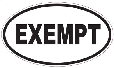 EXEMPT - Oval Sticker