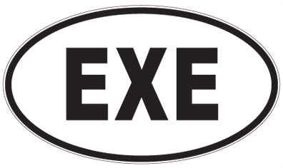 EXE - 3 Letter Initials Oval Magnet