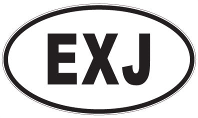 EXJ - 3 Letter Initials Oval Magnet