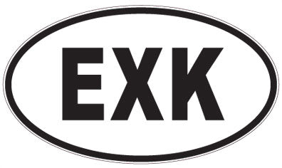 EXK - 3 Letter Initials Oval Magnet
