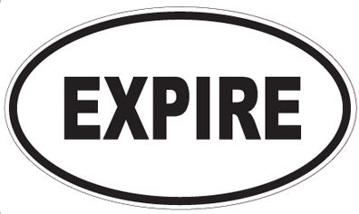 EXPIRE - Oval Sticker