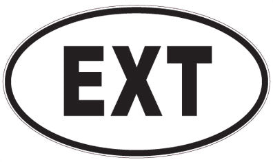 EXT - 3 Letter Initials Oval Magnet