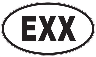 EXX - 3 Letter Initials Oval Magnet