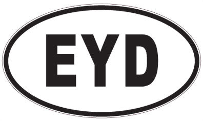 EYD - 3 Letter Initials Oval Sticker