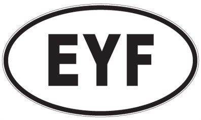 EYF - 3 Letter Initials Oval Magnet