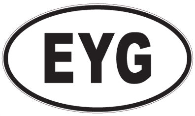 EYG - 3 Letter Initials Oval Sticker