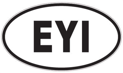 EYI - 3 Letter Initials Oval Sticker