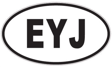 EYJ - 3 Letter Initials Oval Magnet