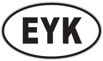 EYK - 3 Letter Initials Oval Magnet