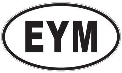 EYM - 3 Letter Initials Oval Magnet