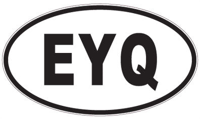 EYQ - 3 Letter Initials Oval Magnet