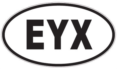 EYX - 3 Letter Initials Oval Magnet
