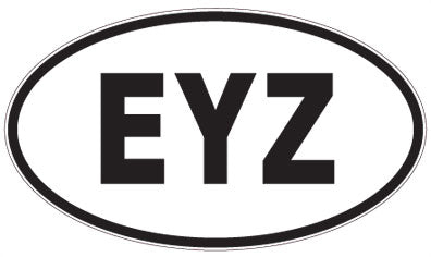 EYZ - 3 Letter Initials Oval Magnet