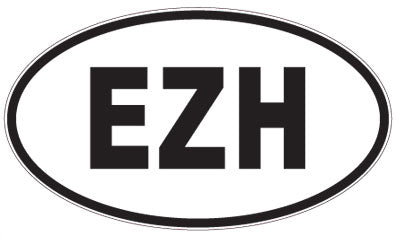 EZH - 3 Letter Initials Oval Magnet