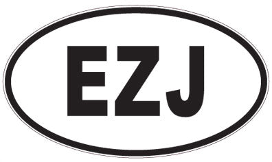 EZJ - 3 Letter Initials Oval Magnet