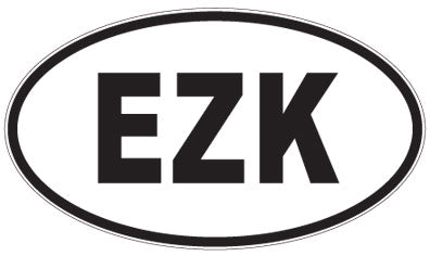 EZK - 3 Letter Initials Oval Magnet