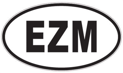 EZM - 3 Letter Initials Oval Sticker