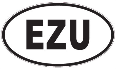 EZU - 3 Letter Initials Oval Magnet