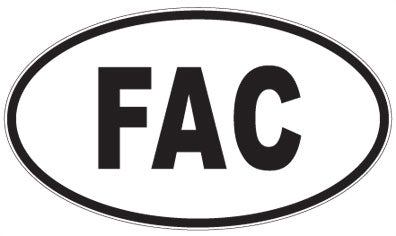 FAC - 3 Letter Initials Oval Magnet