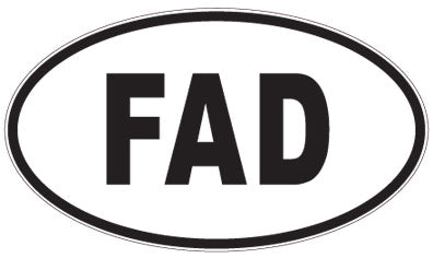 FAD - 3 Letter Initials Oval Magnet