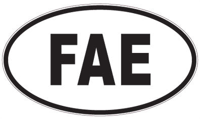 FAE - 3 Letter Initials Oval Magnet