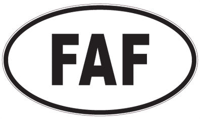 FAF - 3 Letter Initials Oval Magnet