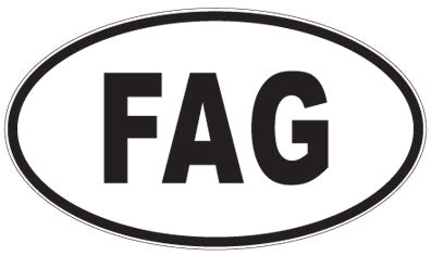 FAG - 3 Letter Initials Oval Magnet
