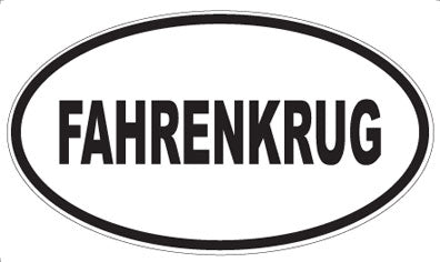 FAHRENKRUG - Oval Magnet
