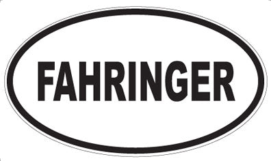 FAHRINGER - Oval Sticker