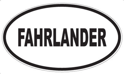 FAHRLANDER - Oval Sticker