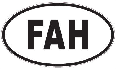FAH - 3 Letter Initials Oval Magnet