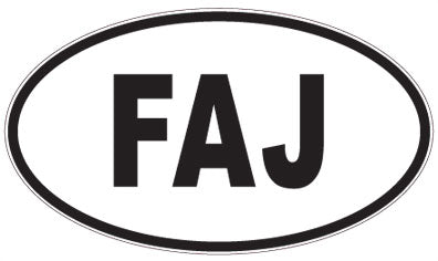 FAJ - 3 Letter Initials Oval Magnet