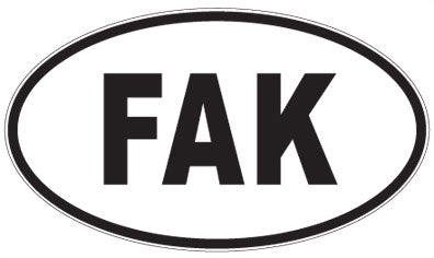 FAK - 3 Letter Initials Oval Magnet