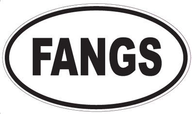 FANGS - Oval Sticker