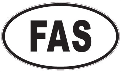 FAS - 3 Letter Initials Oval Magnet