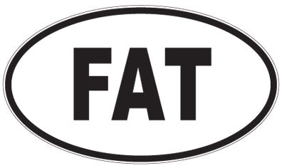 FAT - 3 Letter Initials Oval Magnet