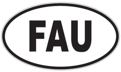 FAU - 3 Letter Initials Oval Magnet