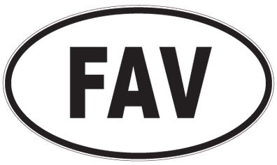 FAV - 3 Letter Initials Oval Magnet