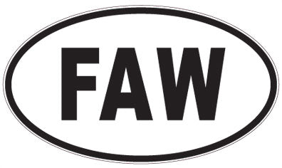 FAW - 3 Letter Initials Oval Magnet